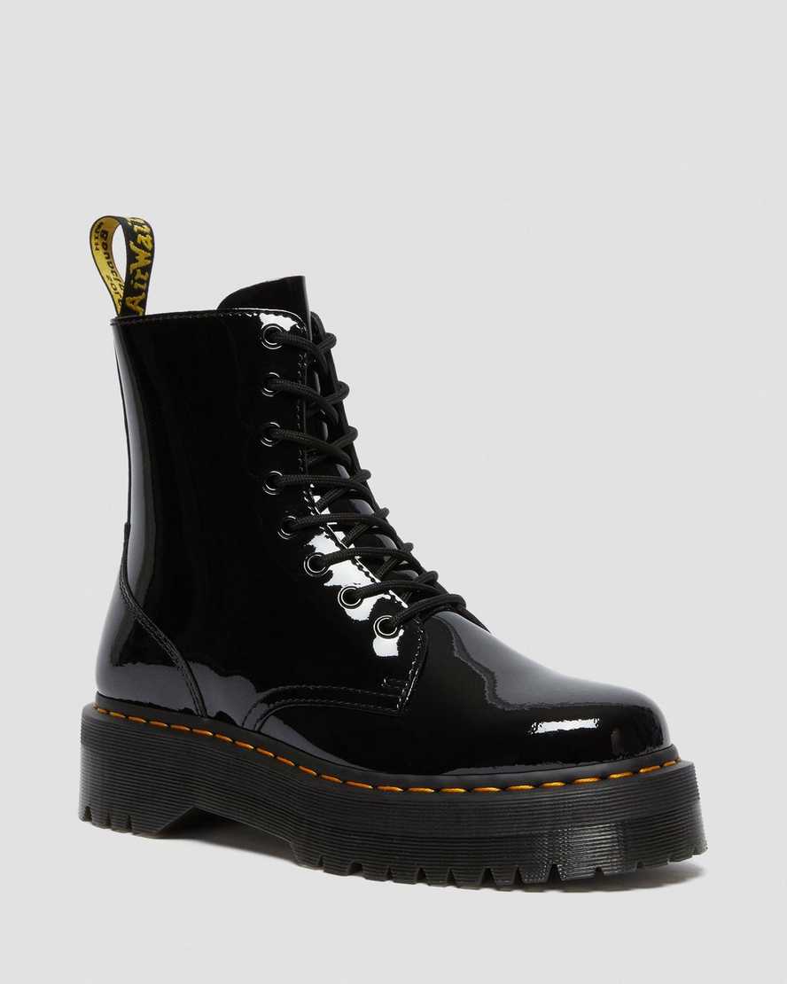 Dr. Martens Jadon Patent Lær Platform Støvler Dame Svart [7423BICJM]